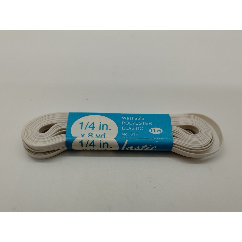 Lastic - Polyester Elastic - 1/4 Inch x 8 yds - Non Rolled